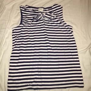 Kate Spade Blue & White Striped Sleeveless Tank