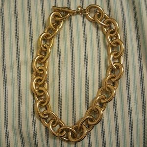 J crew classic gold link chain necklace