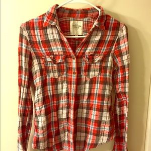 Plaid Abercrombie and Fitch button up top