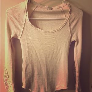 Thermal top with crotchet sleeves