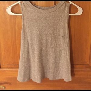 Tan Halter Tank Top With Pocket