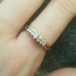 Real Yellow Gold & Diamond Ring