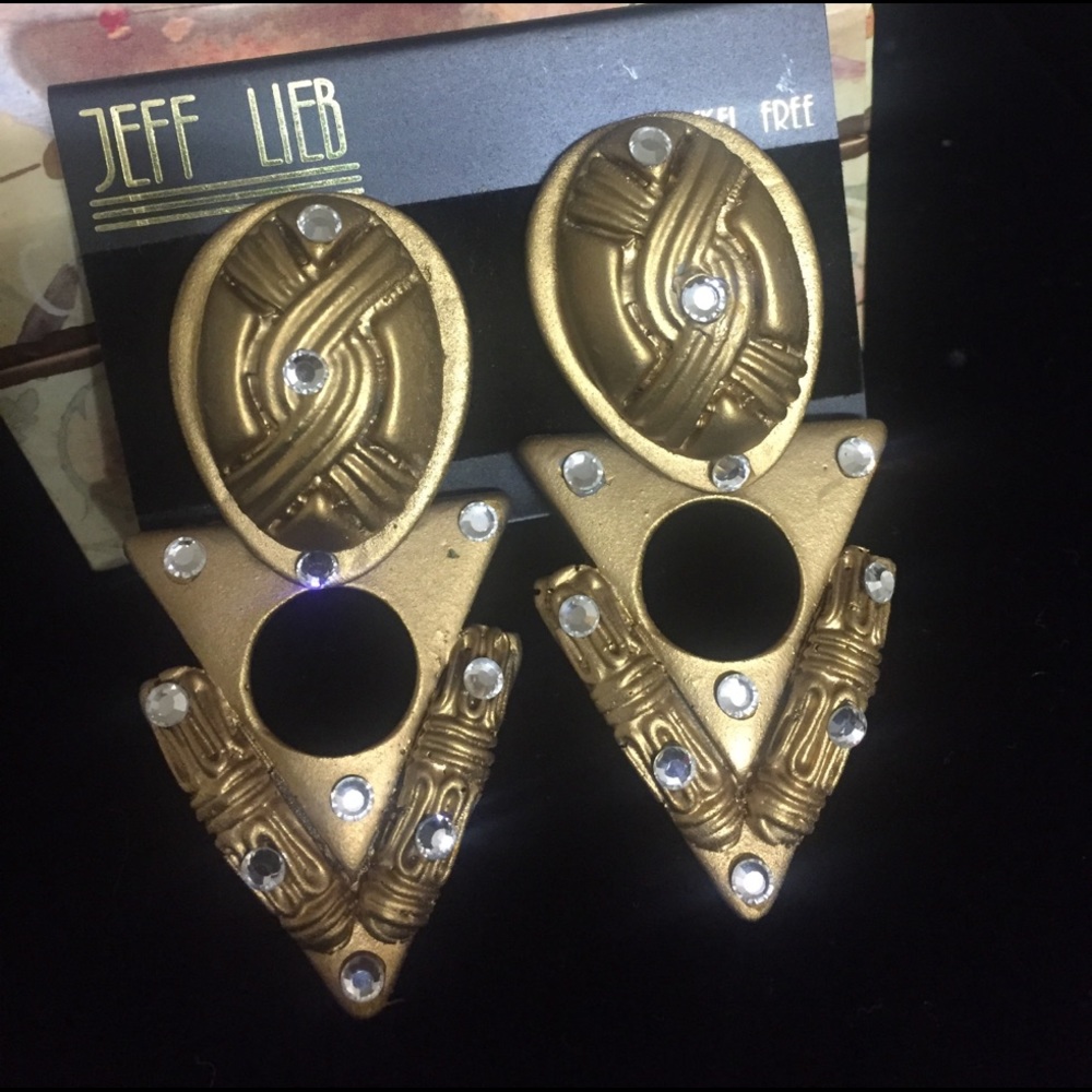 Original JEFF LIEB nickel free clip on earrings.