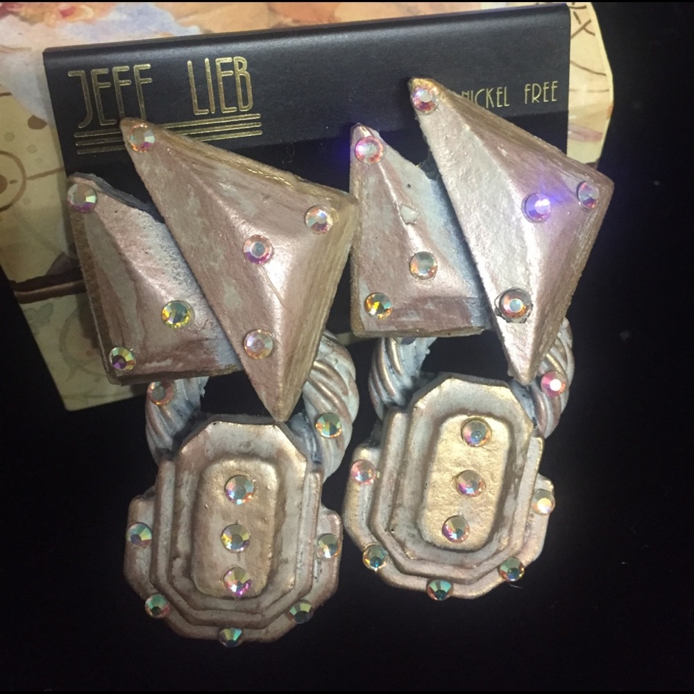 Original JEFF LIEB nickel free clip on earrings.