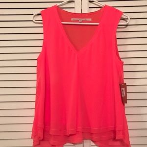 Rachel by Rachel Roy Electric Orange SplitBack Top