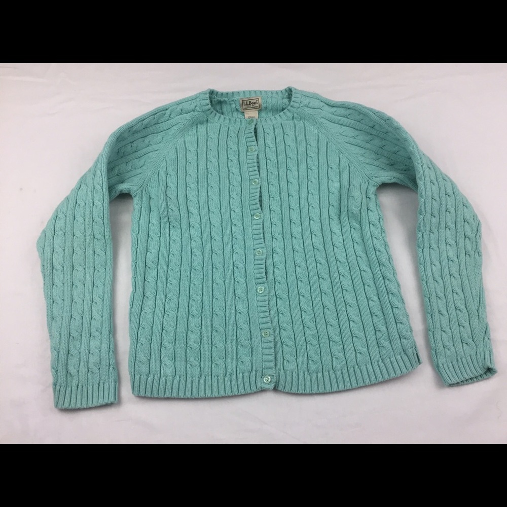 L.L. Bean Women's Green Cardigan Sweater Sz M