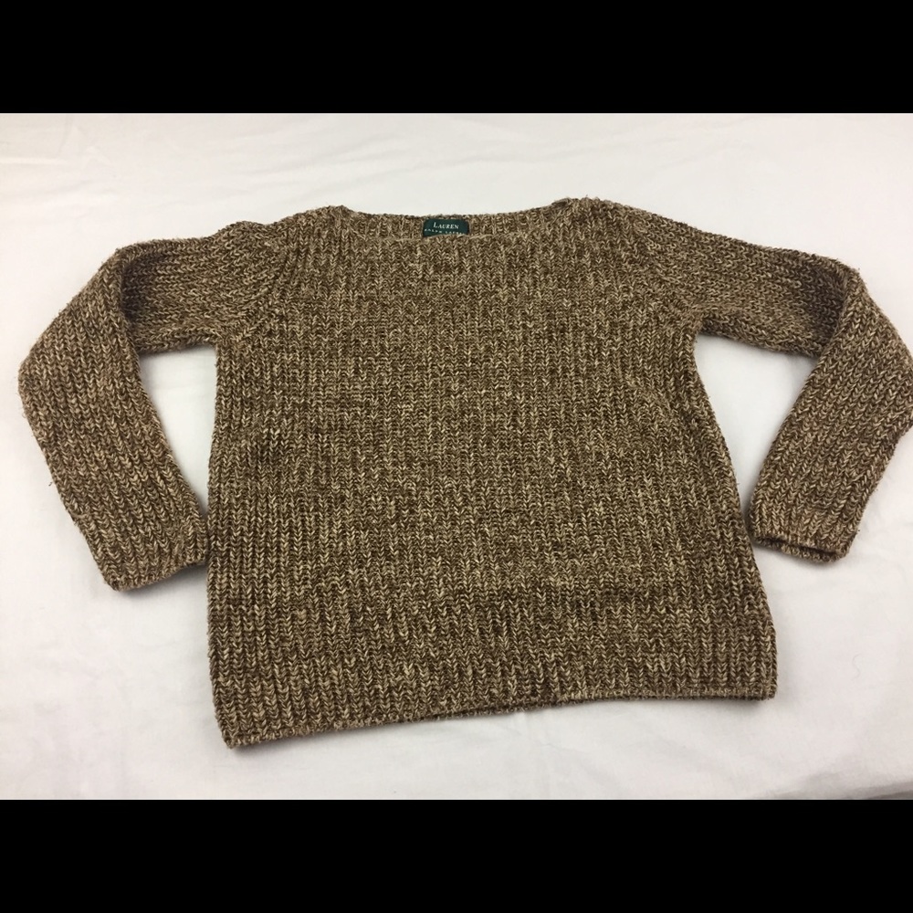 Ralph Lauren Womens Brown Knit Sweater Sz M