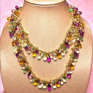 Faceted crystal droplet necklace