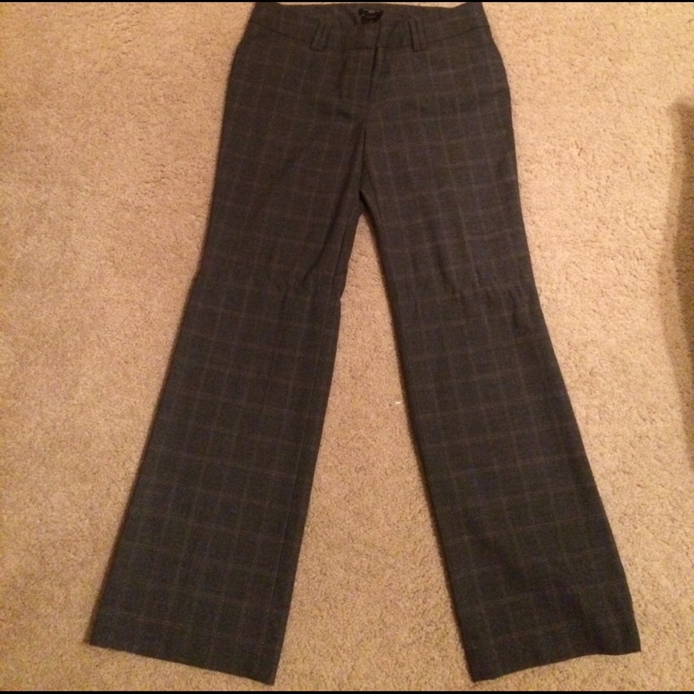 Ann Taylor grey plaid pants 6p