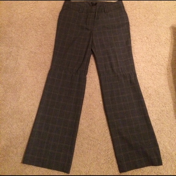 Ann Taylor grey plaid pants 6p - Picture 1 of 3