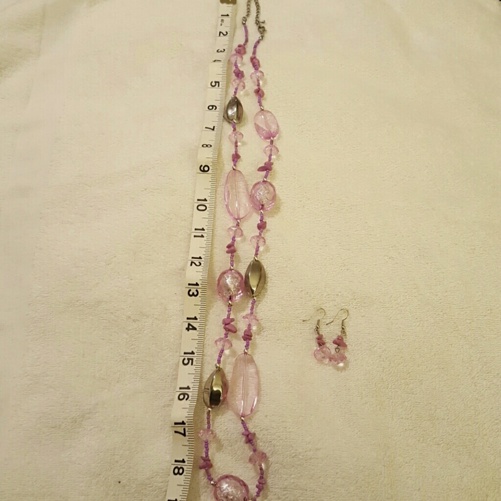 Purple Necklace and earrings