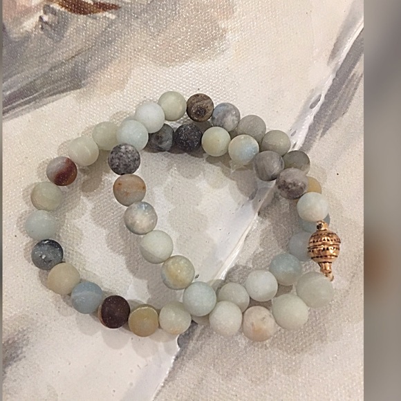 Natural Stone beaded wrapping bracelet - Picture 4 of 4