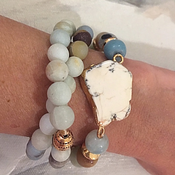 Natural Stone beaded wrapping bracelet - Picture 3 of 4