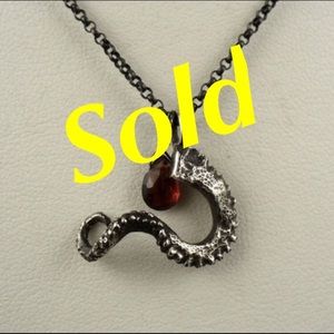 Tentacle Garnet Pendant Necklace