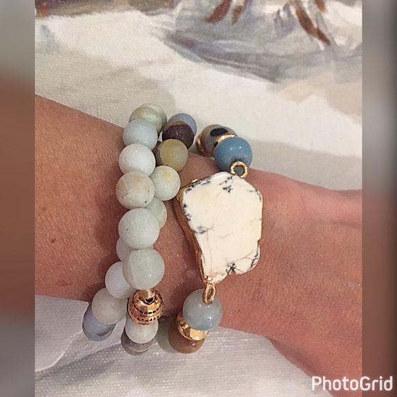 Natural beaded bracelet with stone - Picture 4 of 4