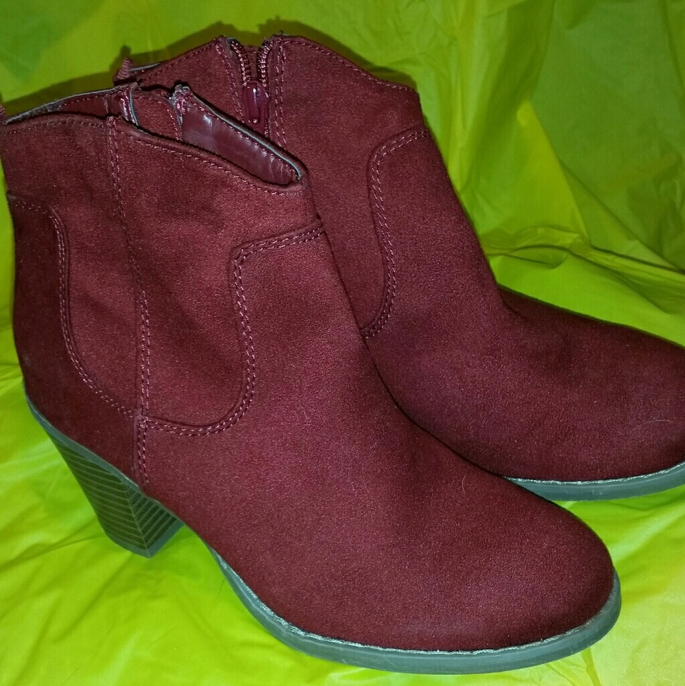 Red cowboy ankle booties