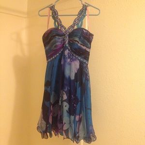 Bright multicolored Blush prom dress!