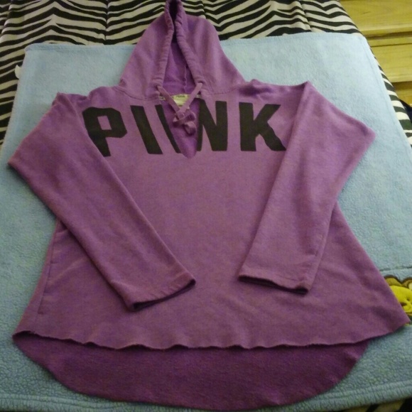 PINK Victoria's Secret Tops - VS Pink V Neck Hi Low Hoodie