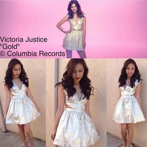 Gold foil cutout dress