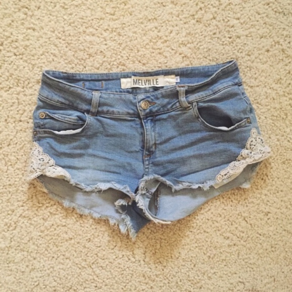 Brandy Melville lace denim shorts