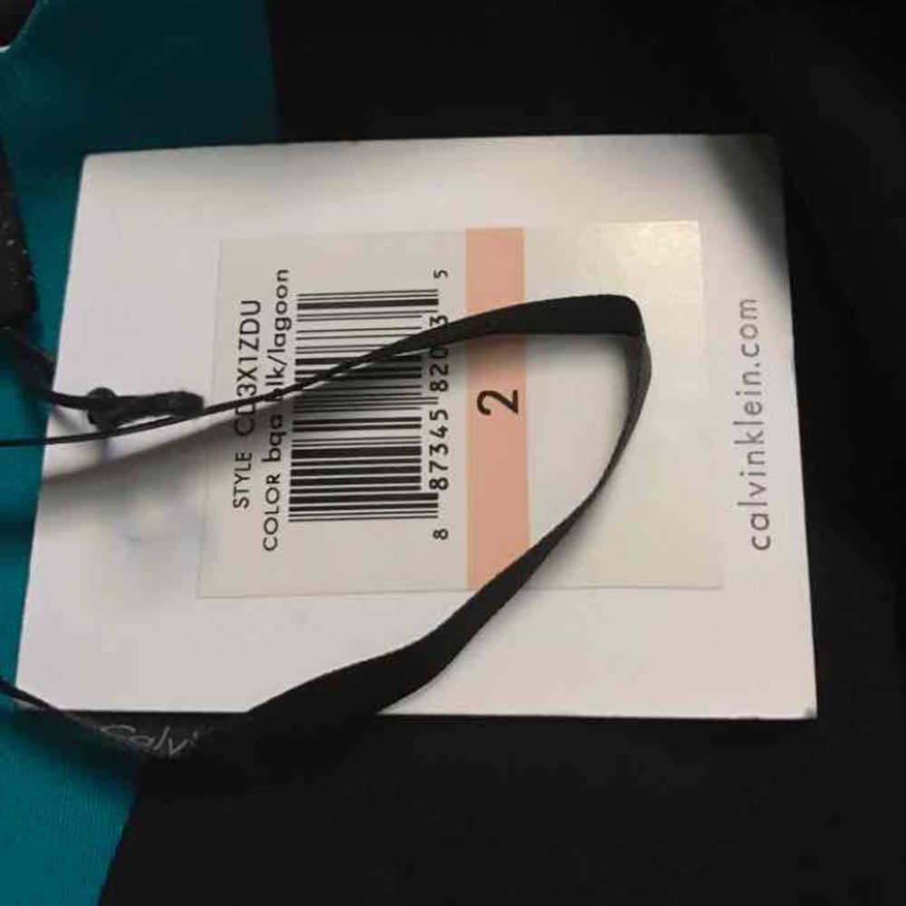 Calvin Klein Lagoon & Black Career Dress Size 2 - Picture 5 of 7