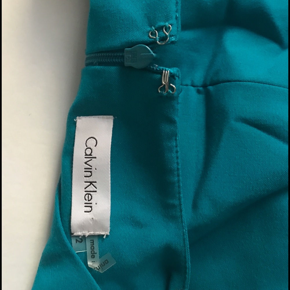 Calvin Klein Lagoon & Black Career Dress Size 2 - Picture 6 of 7
