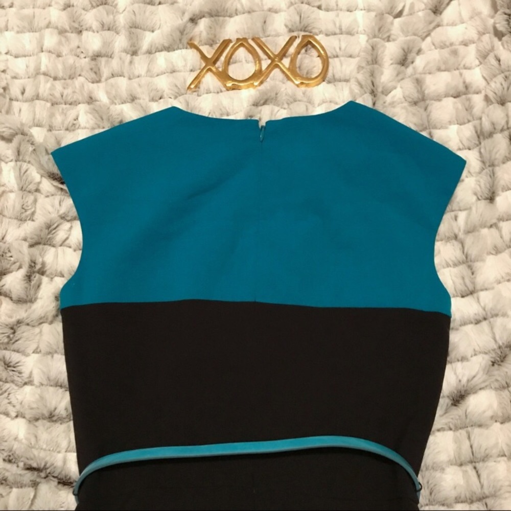 Calvin Klein Lagoon & Black Career Dress Size 2 - Picture 7 of 7