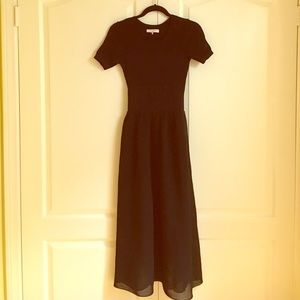 SANDRO Black Midi Party Dress Size 1