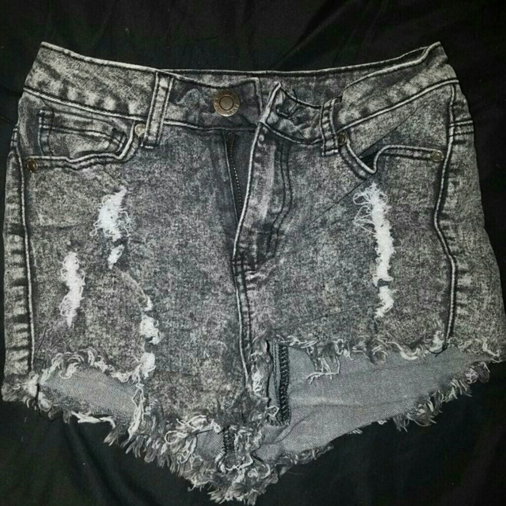 Grey High Waisted Shorts