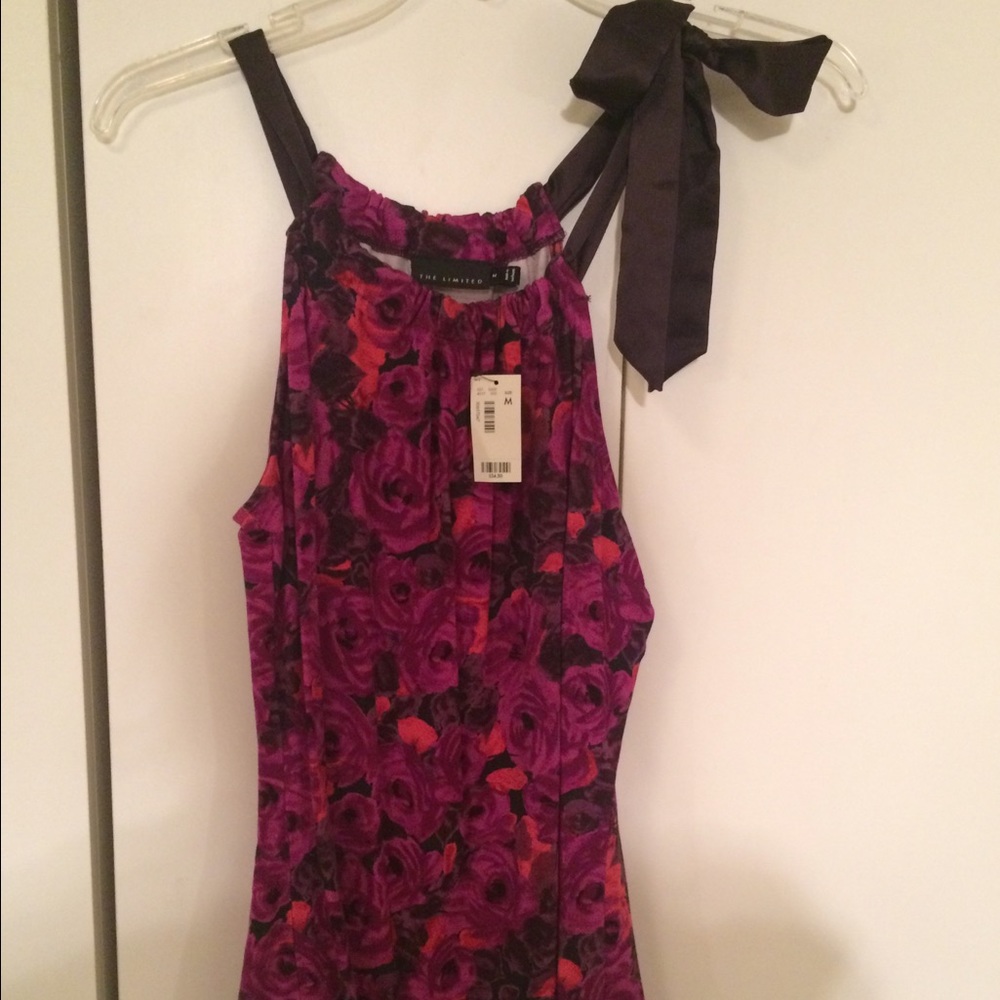 The Limited Floral Bow Tie Tank