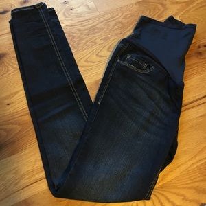 Dark wash skinny maternity jeans