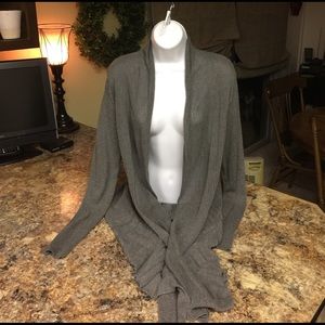 Open sweater gray cardigan