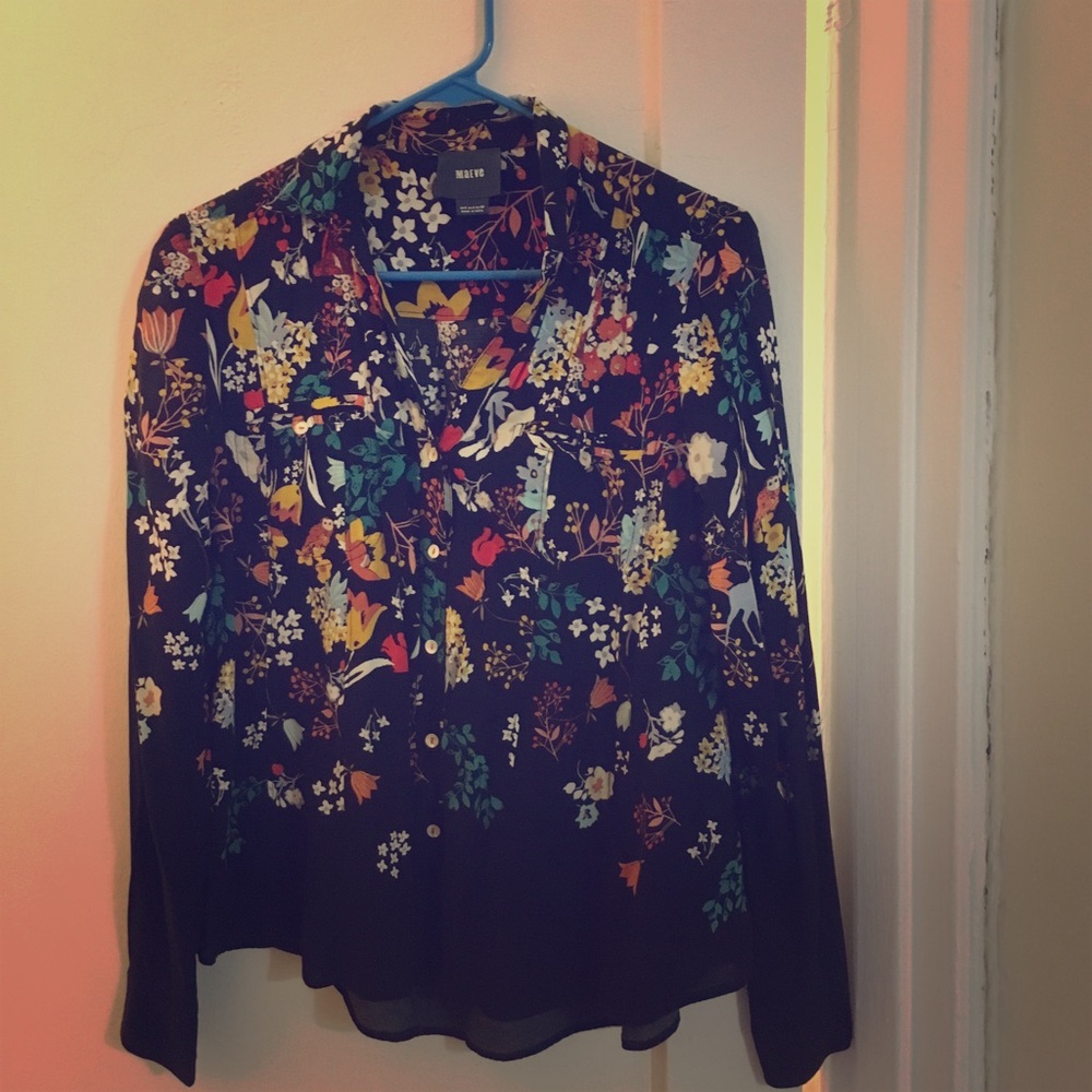 Patterned blouse from anthropologie!