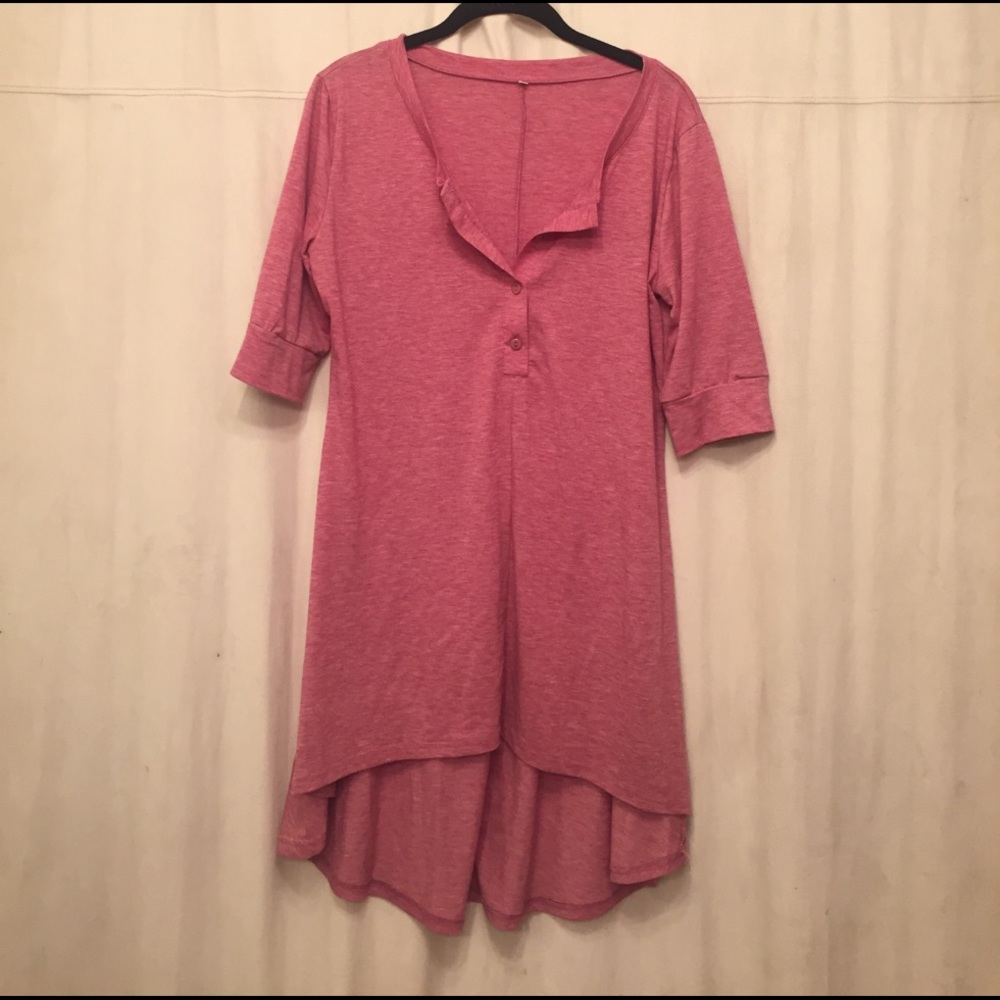 Dusty rose hi low Henley