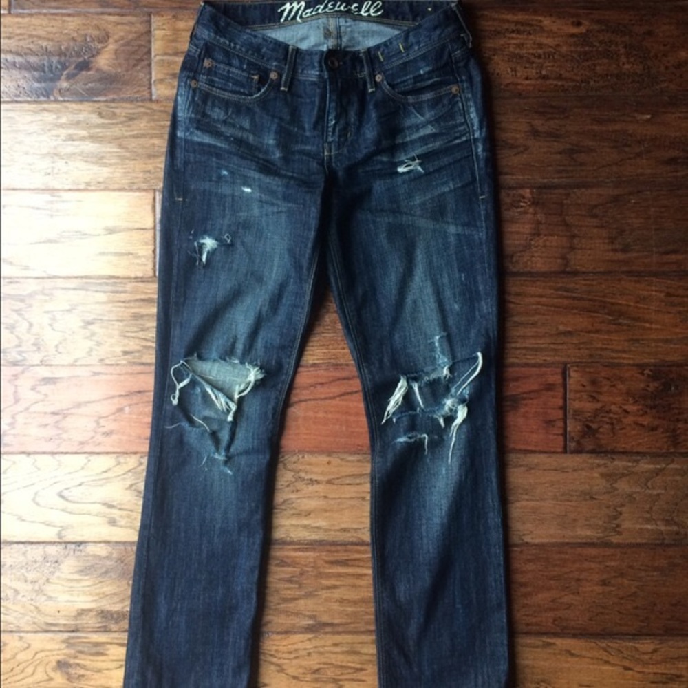 Madewell Rail Straight Destructed Jeans