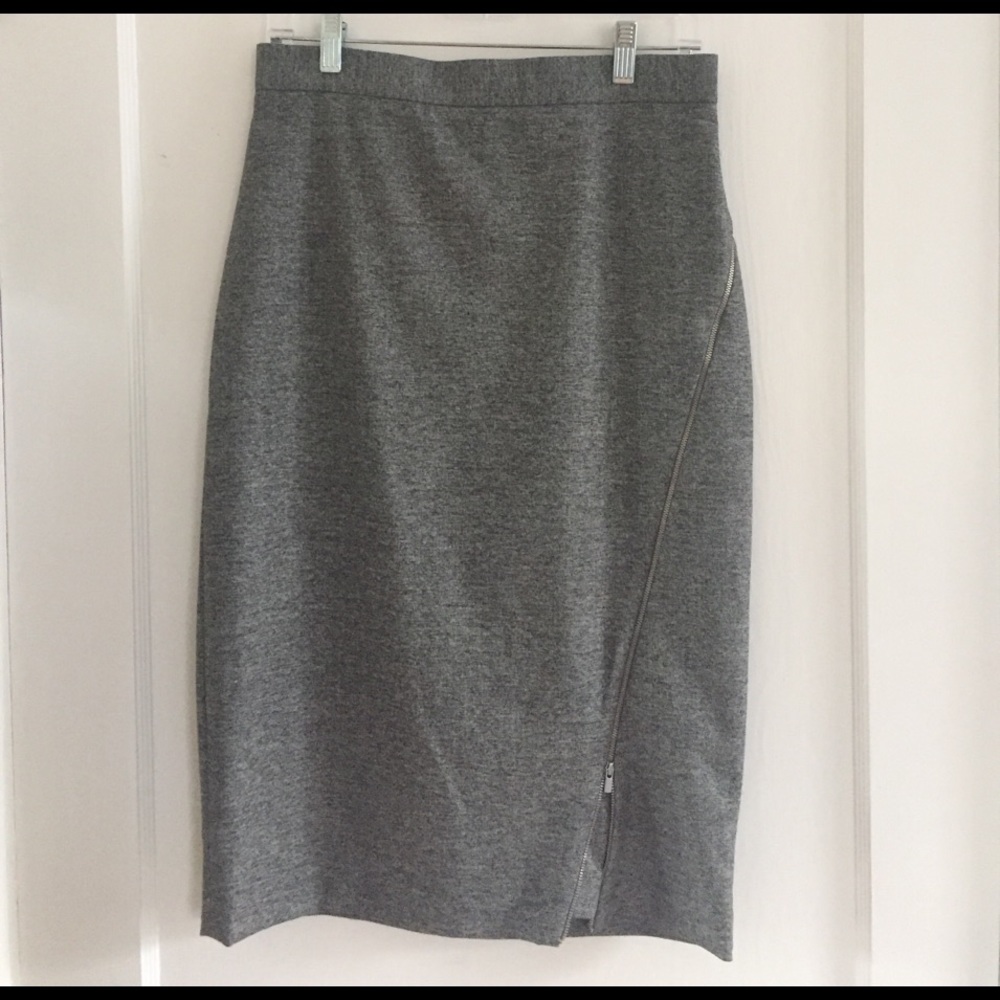 Banana Republic Grey Midi Pencil Skirt