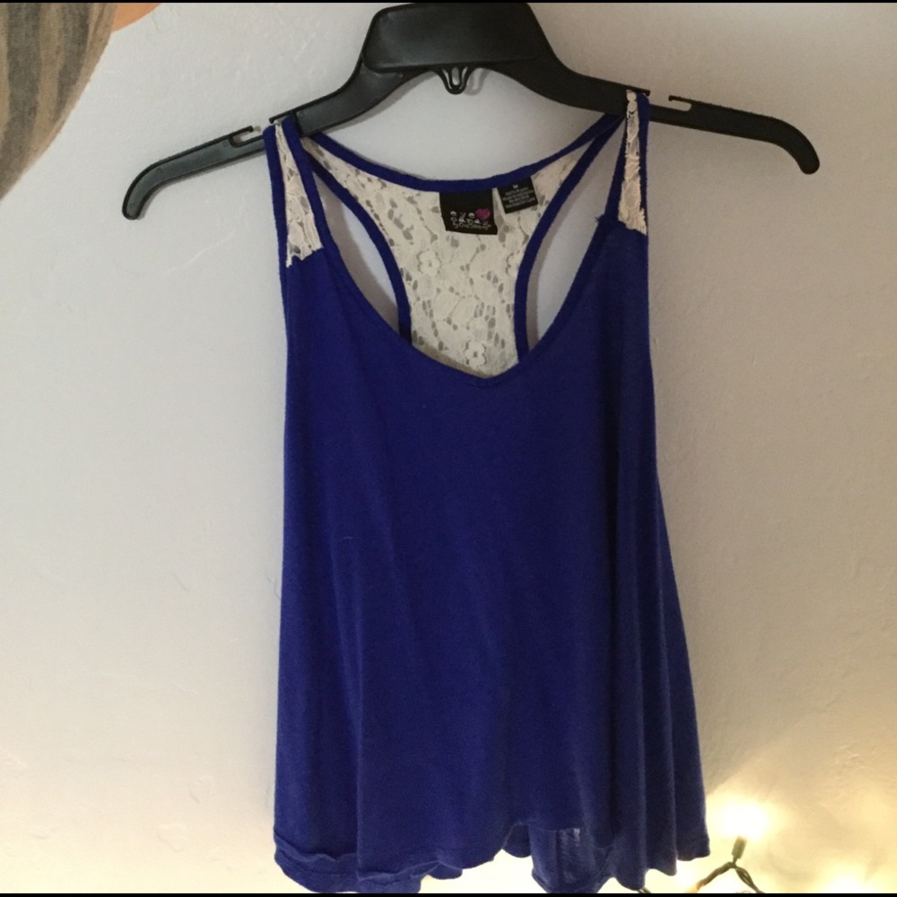 Blue muscle tank