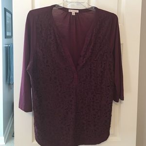 Dress Barn Lace Front Top