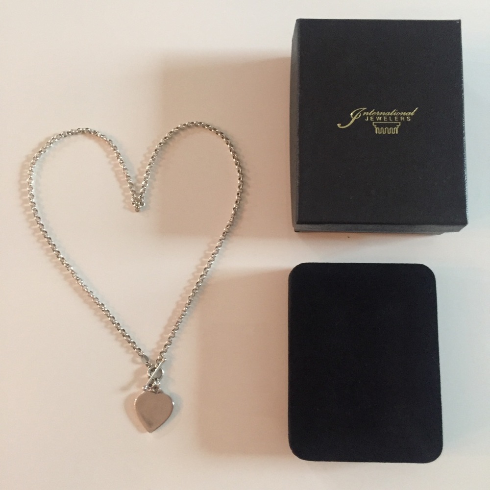 925 Sterling Silver Double Heart Pendant Necklace - Picture 5 of 7