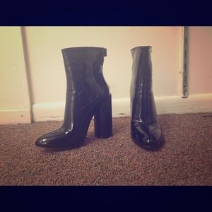Patent Black Boots