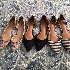 Bundle of 3 pointed toe flats