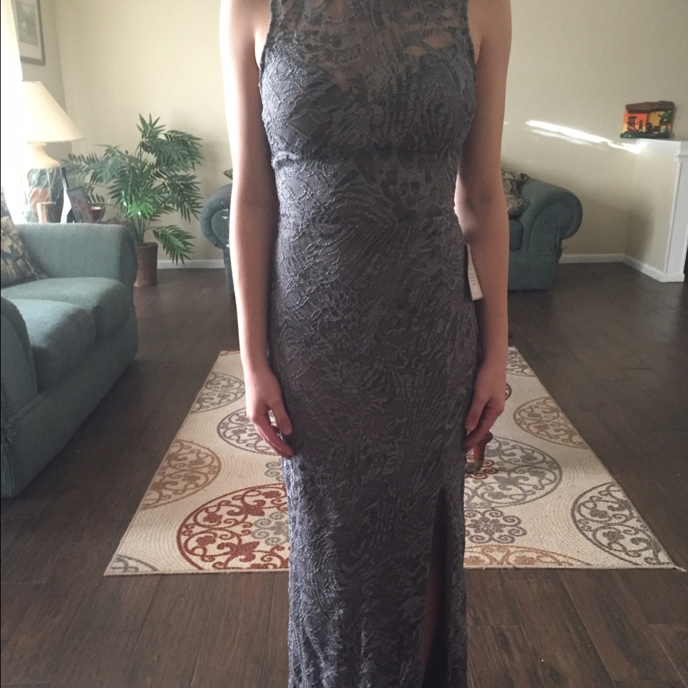 Grey lace prom dress! (NEW WITH TAGS)