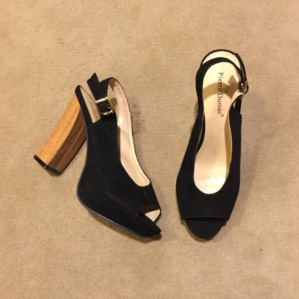 Pierre Dumas Black Wooden Heels