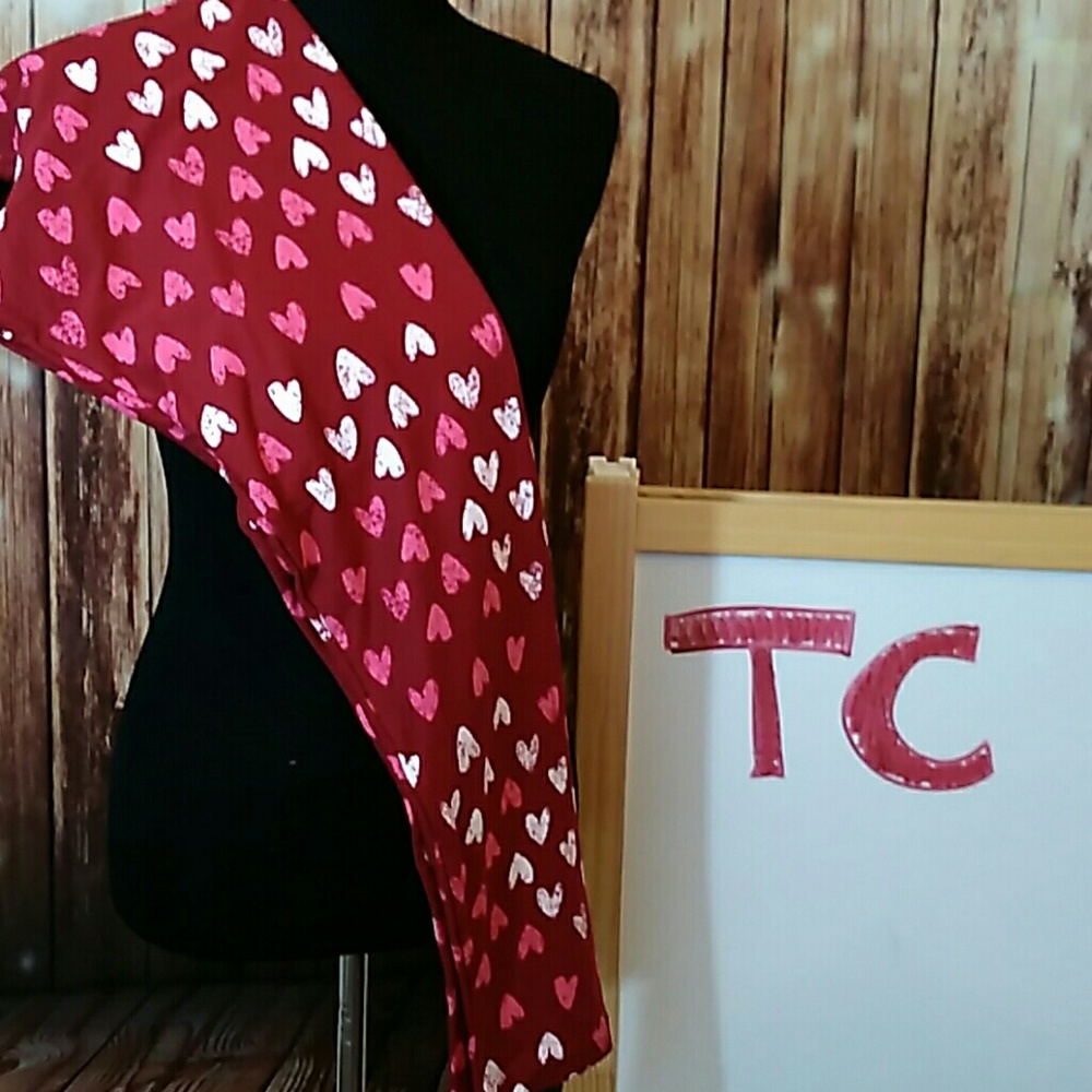 LuLaRoe Valentine's Leggings TC Burgundy