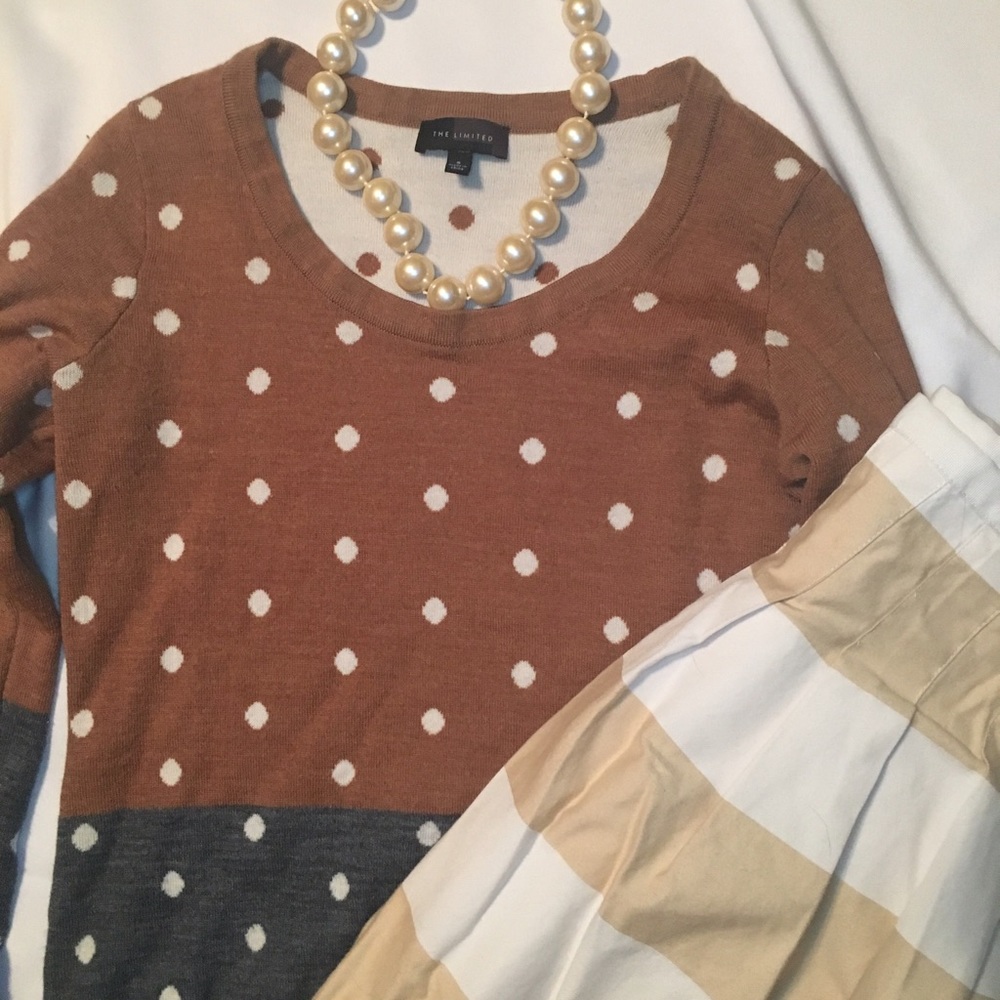 Polka Dot Two Tone Sweater