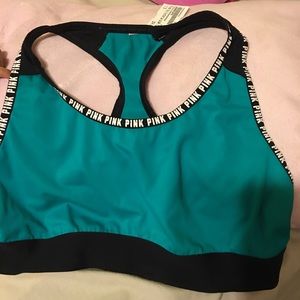 Pink sports bra