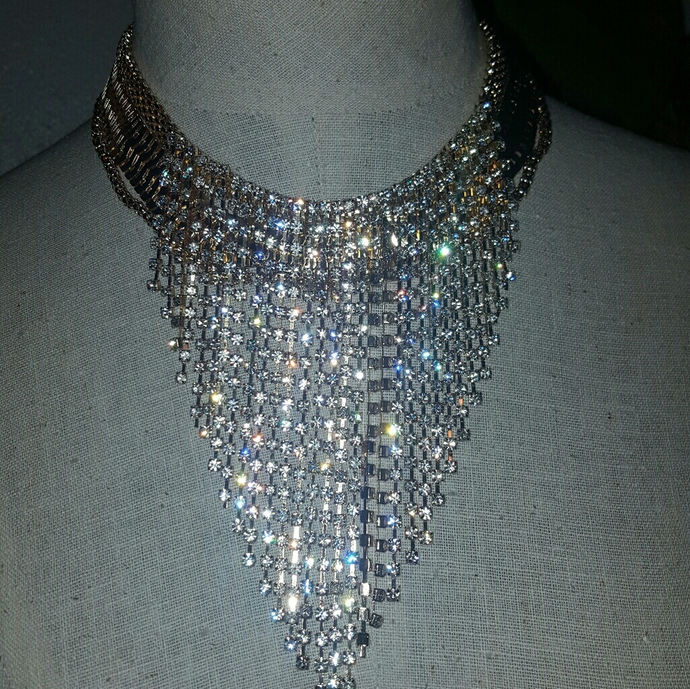 rhinestone statement necklace