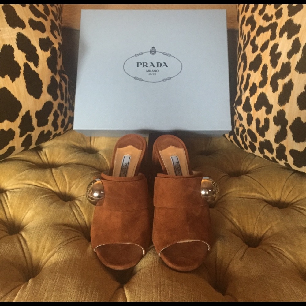 Tobacco Suede Prada shoes