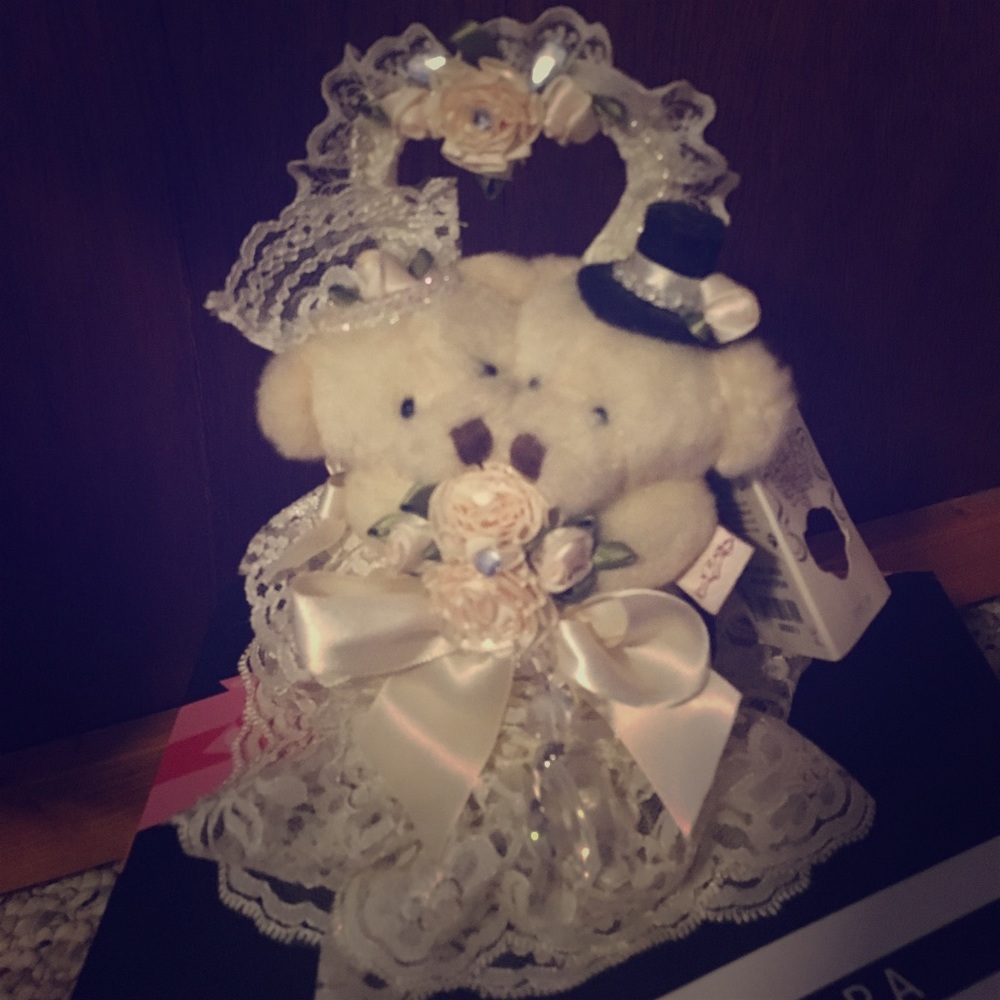 TEDDY BEAR Ring holder& cake topper