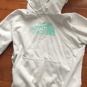 White and teal Northface